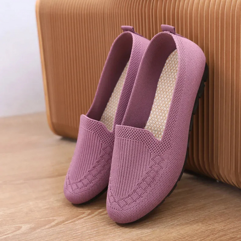 Mocassins femme en maille à enfiler