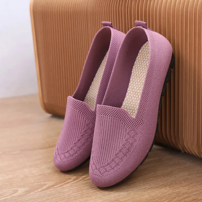 Mocassins femme en maille à enfiler