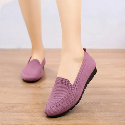Mocassins femme en maille à enfiler