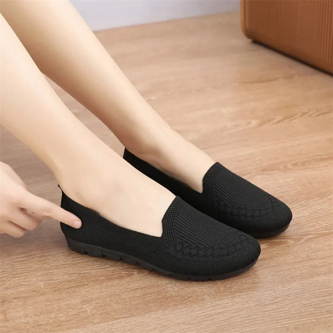 Mocassins femme en maille à enfiler
