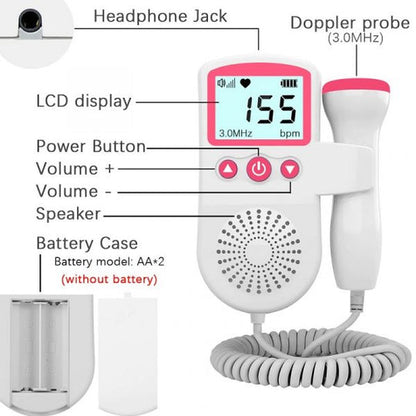 Moniteur doppler fœtal portable pour les mamans