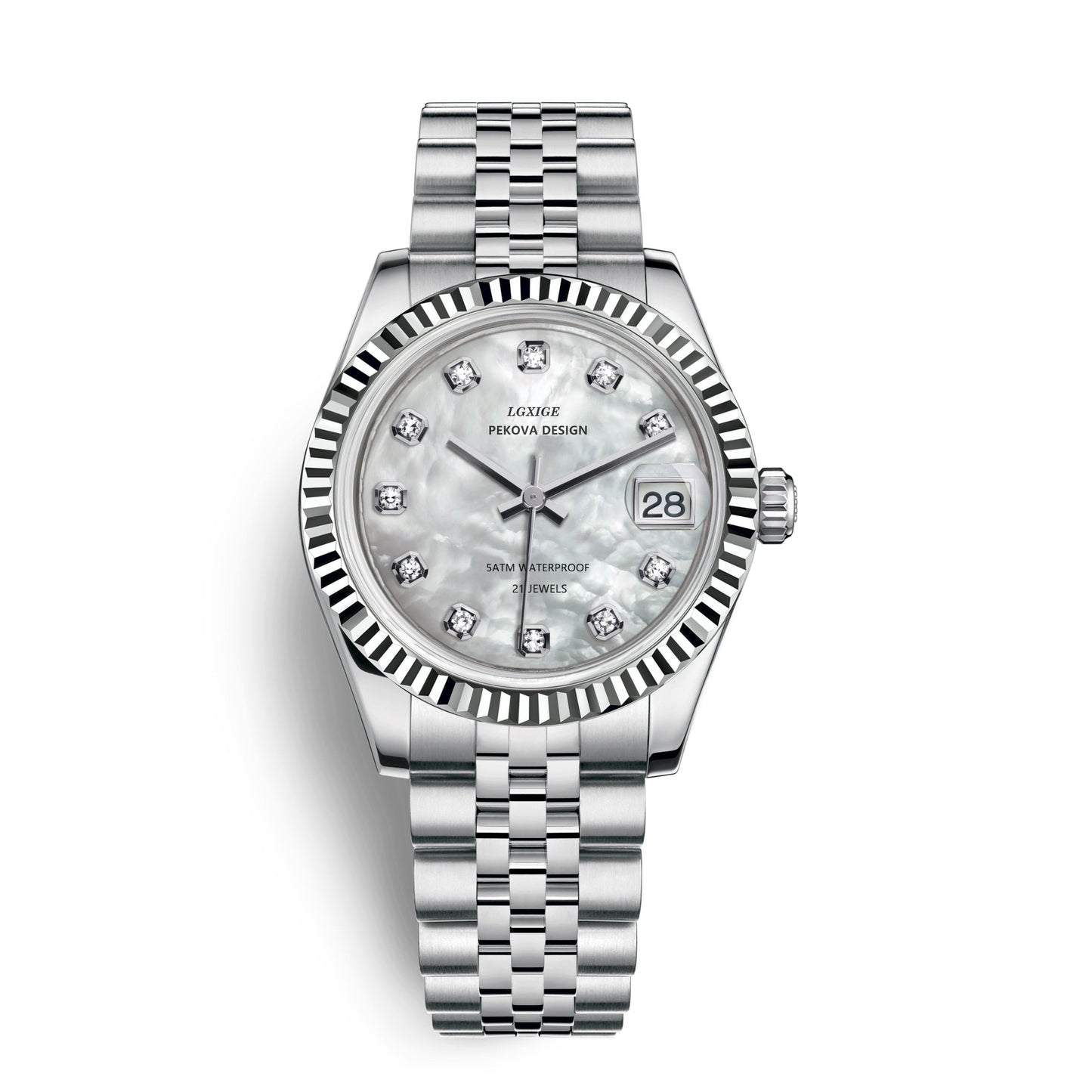 Montre-bracelet en acier inoxydable, design classique