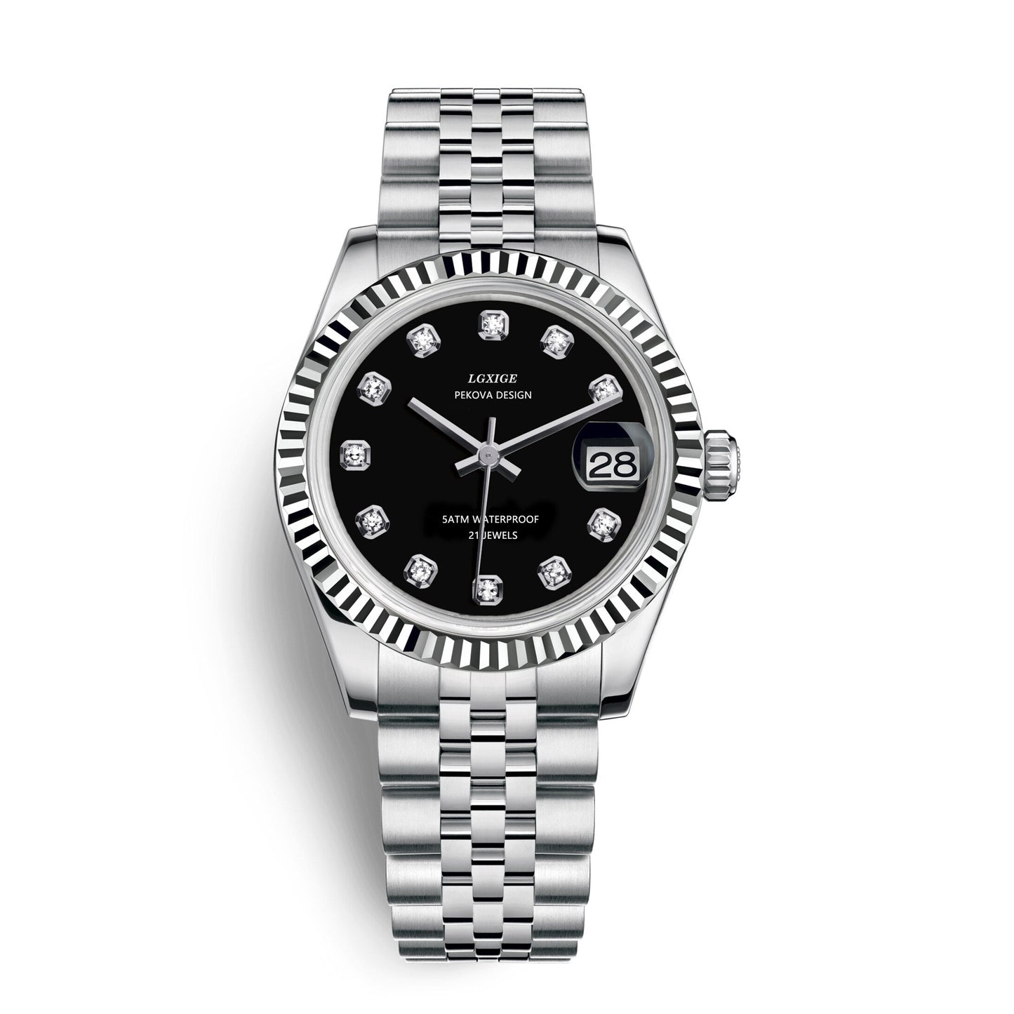 Montre-bracelet en acier inoxydable, design classique