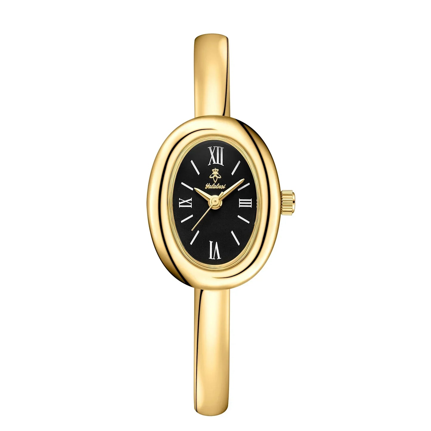 Montre bracelet jonc ovale élégante: moderne et classique