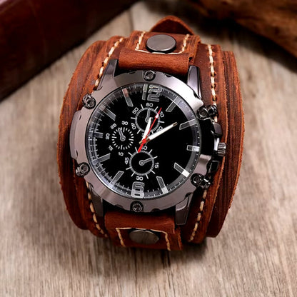 Montre classique à bracelet en cuir