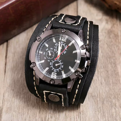 Montre classique à bracelet en cuir