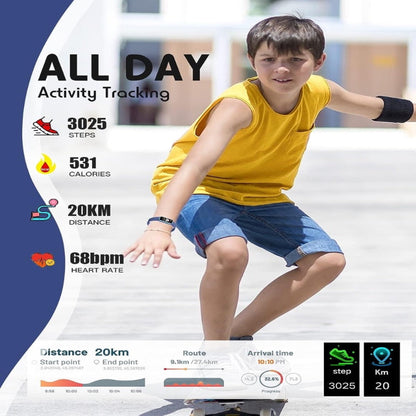 Montre connectée pour enfants avec GPS, suivi d’activité physique et fonctions santé – Viona