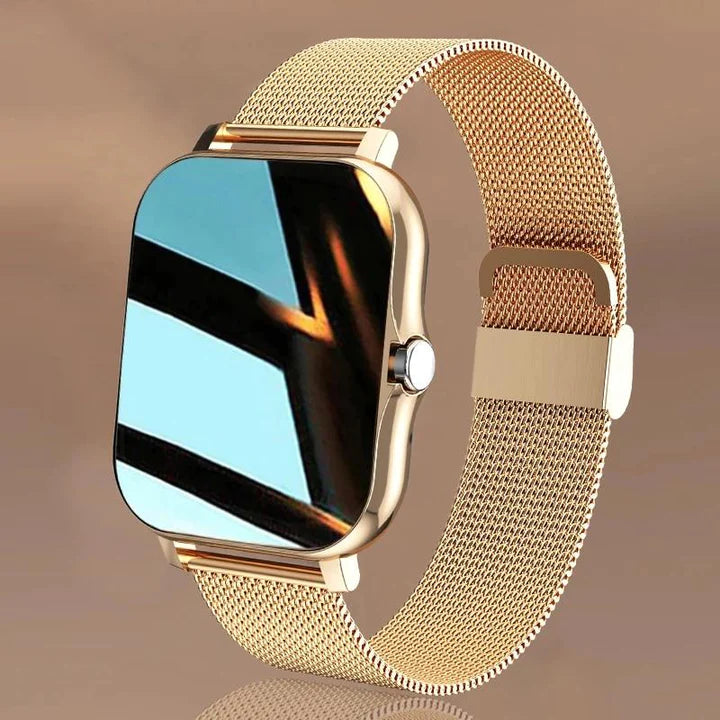 Montre connectée pour femme à bracelet en maille
