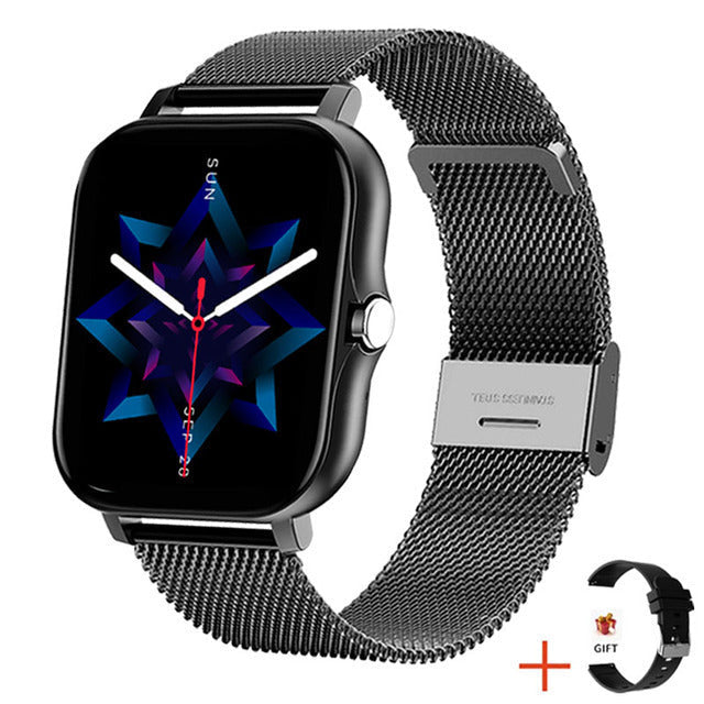 Montre connectée pour femme à bracelet en maille