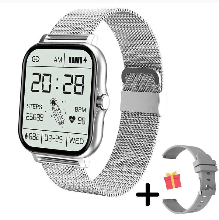Montre connectée pour femme à bracelet en maille