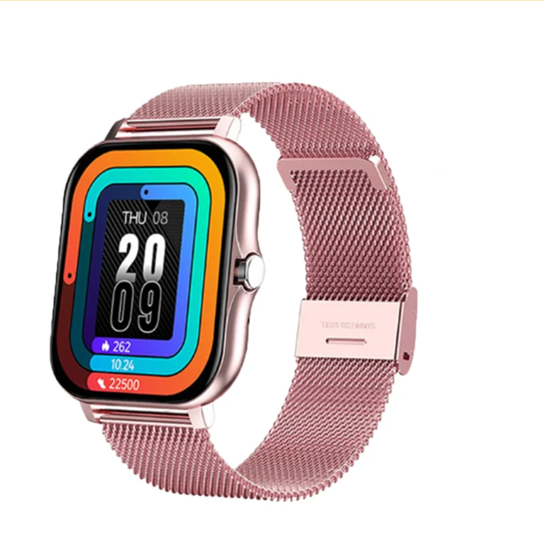 Montre connectée pour femme à bracelet en maille
