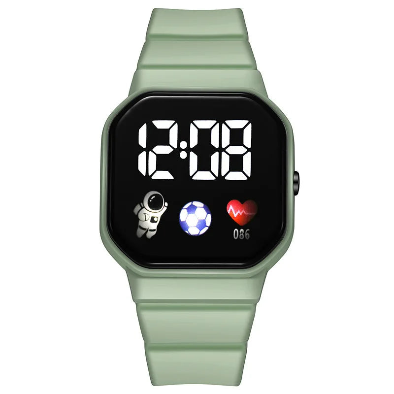 Montre de sport numérique pour enfants – bracelet en silicone étanche avec cadran rétroéclairé et fonction chronomètre