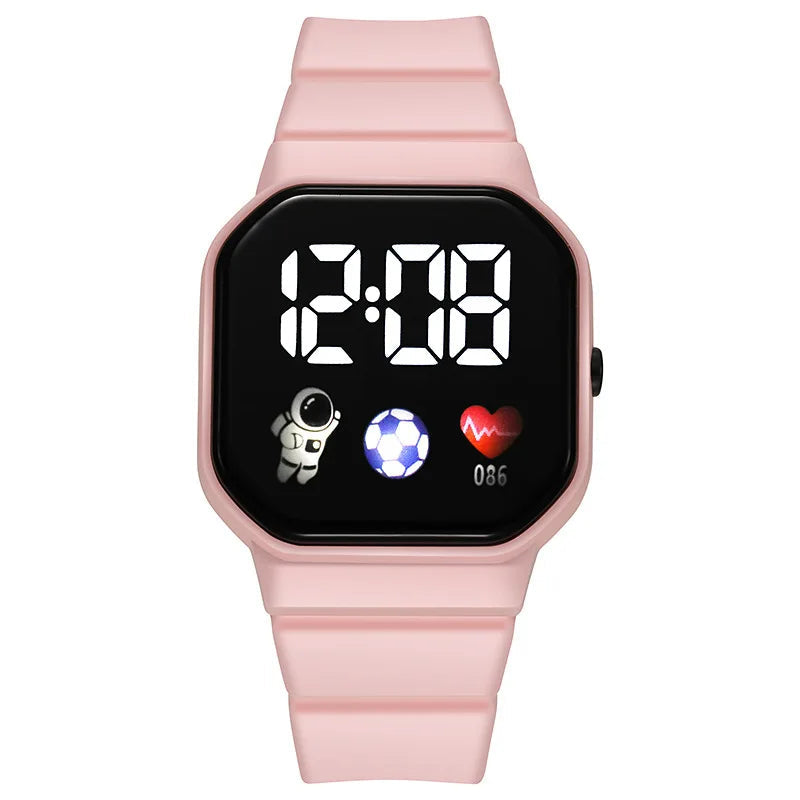 Montre de sport numérique pour enfants – bracelet en silicone étanche avec cadran rétroéclairé et fonction chronomètre