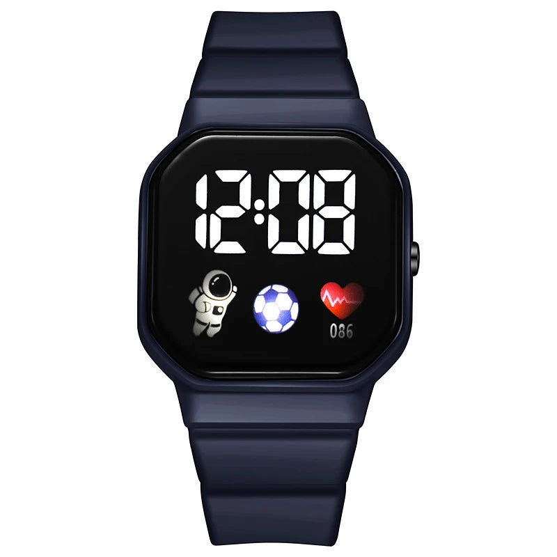Montre de sport numérique pour enfants – bracelet en silicone étanche avec cadran rétroéclairé et fonction chronomètre