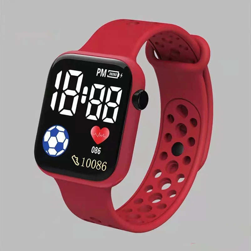 Montre de sport numérique pour enfants – bracelet en silicone étanche avec cadran rétroéclairé et fonction chronomètre