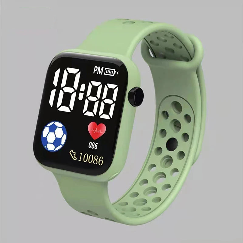 Montre de sport numérique pour enfants – bracelet en silicone étanche avec cadran rétroéclairé et fonction chronomètre