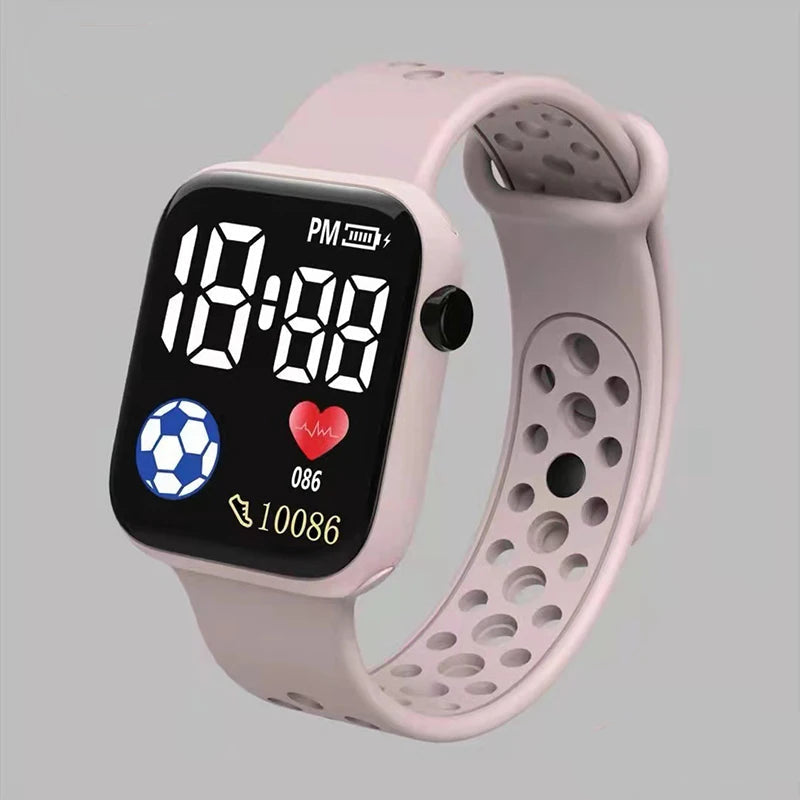 Montre de sport numérique pour enfants – bracelet en silicone étanche avec cadran rétroéclairé et fonction chronomètre