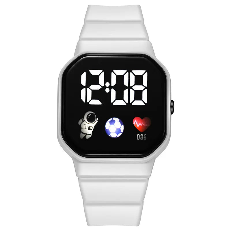 Montre de sport numérique pour enfants – bracelet en silicone étanche avec cadran rétroéclairé et fonction chronomètre