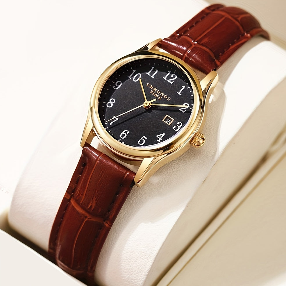 Montre femme élégante - cadran carré avec bracelet en similicuir | cadeau parfait pour elle