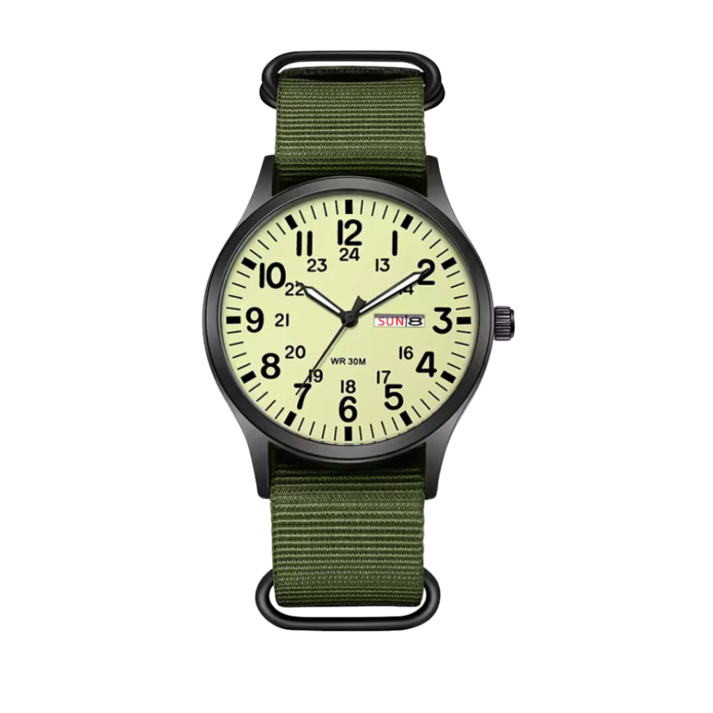 Montre homme à bracelet en nylon d’inspiration militaire
