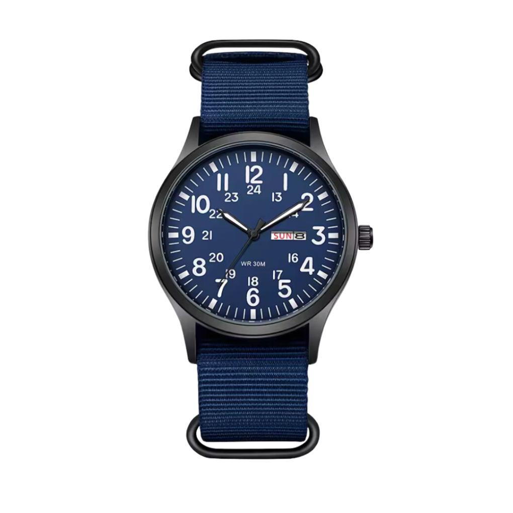 Montre homme à bracelet en nylon d’inspiration militaire