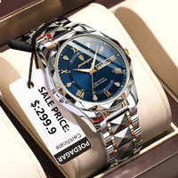 Montre pour homme résistante à l’eau avec aiguilles luminescentes