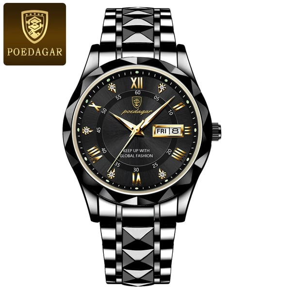 Montre pour homme résistante à l’eau avec aiguilles luminescentes