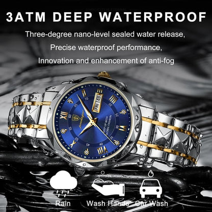 Montre pour homme résistante à l’eau avec aiguilles luminescentes