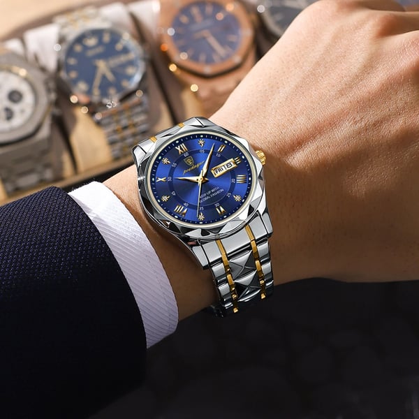 Montre pour homme résistante à l’eau avec aiguilles luminescentes