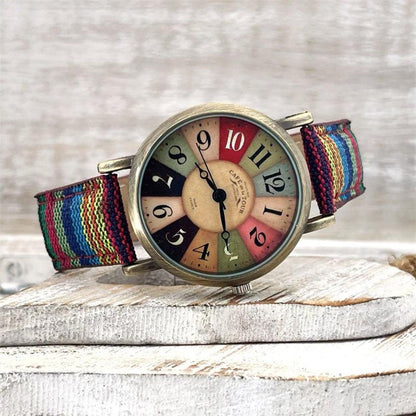 Montres à motif arc-en-ciel multicolore