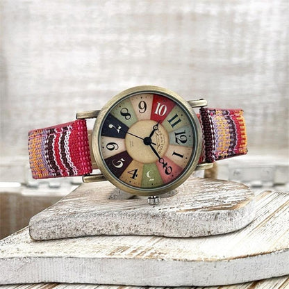 Montres à motif arc-en-ciel multicolore