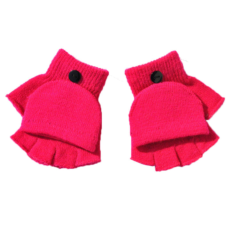 Moufles d’hiver pour enfants en polaire pelucheuse épaisse