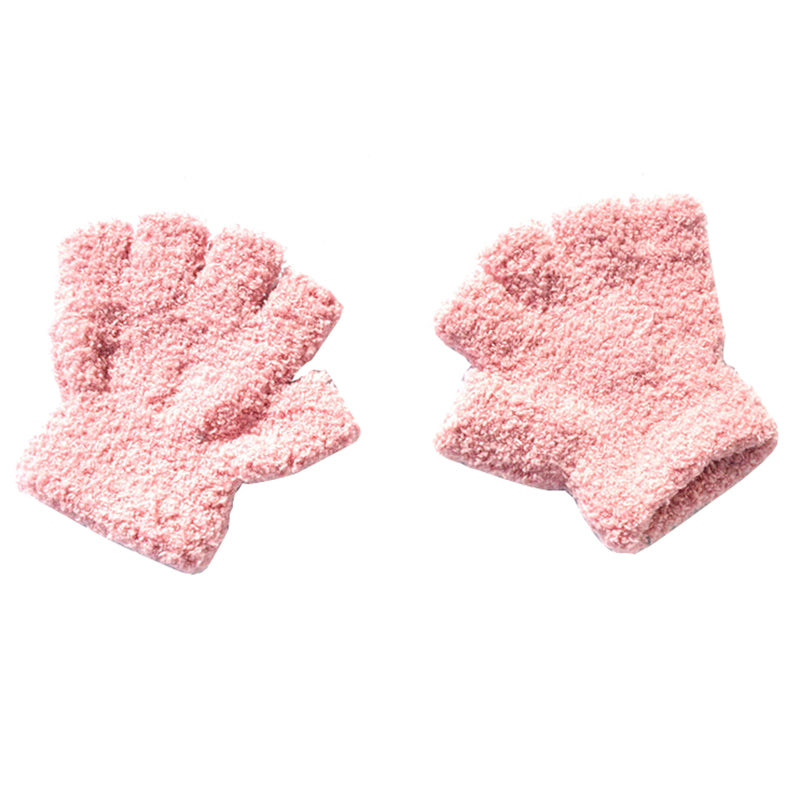 Moufles d’hiver pour enfants en polaire pelucheuse épaisse