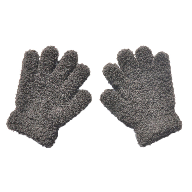 Moufles d’hiver pour enfants en polaire pelucheuse épaisse