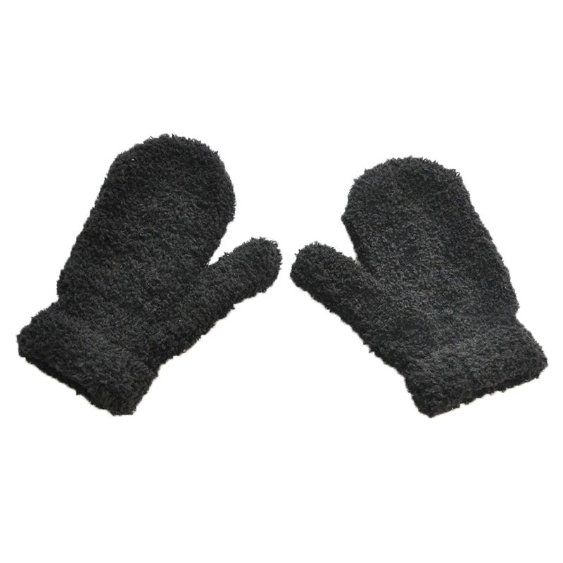 Moufles d’hiver pour enfants en polaire pelucheuse épaisse
