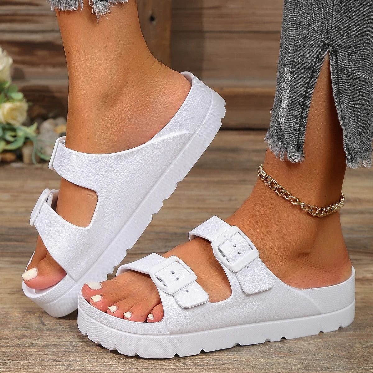Mules à semelle épaisse à amorti (femme)