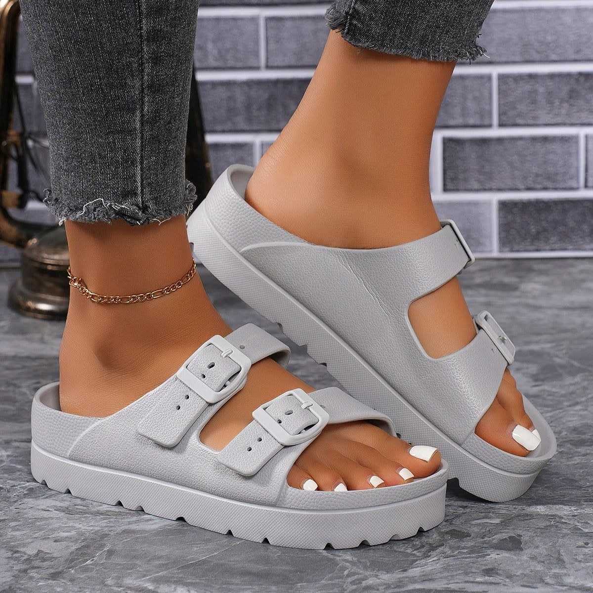 Mules à semelle épaisse à amorti (femme)