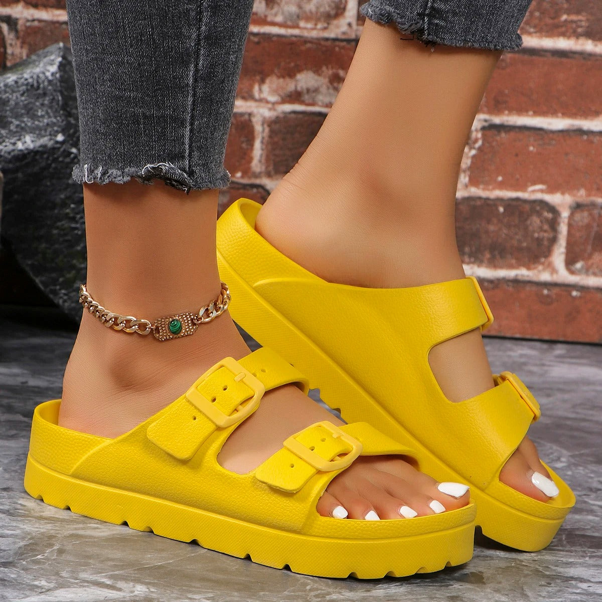 Mules à semelle épaisse à amorti (femme)