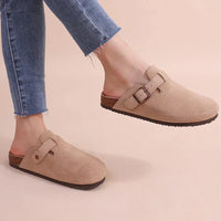 Mules femme en cuir et liège