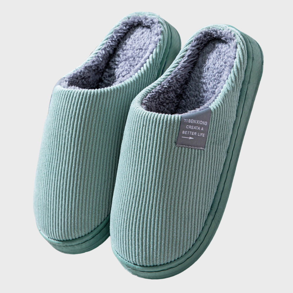 Mules femme en velours côtelé