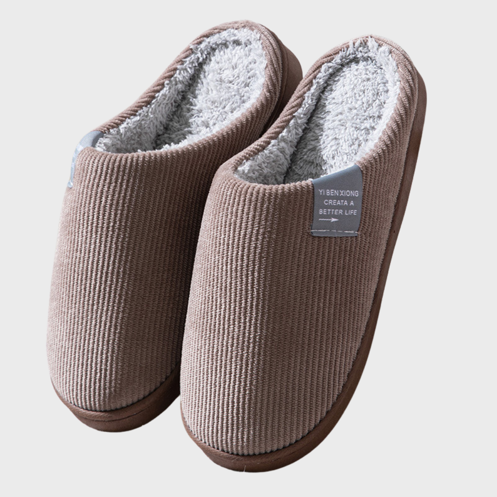 Mules femme en velours côtelé