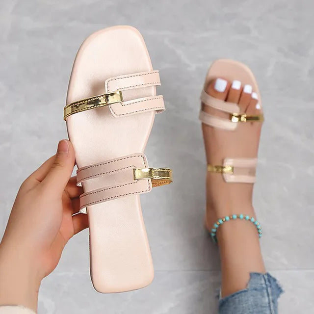 Mules femme plates à bout ouvert