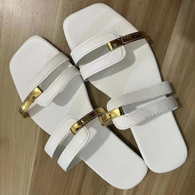 Mules femme plates à bout ouvert
