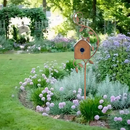 Nichoir élégant sur piquet pour jardin et terrasse