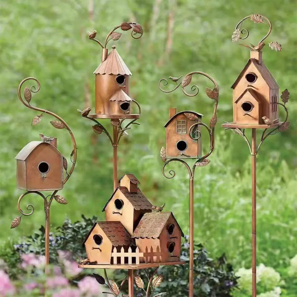 Nichoir élégant sur piquet pour jardin et terrasse
