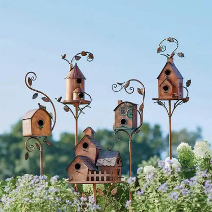 Nichoir élégant sur piquet pour jardin et terrasse