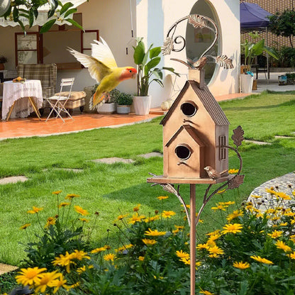 Nichoir élégant sur piquet pour jardin et terrasse