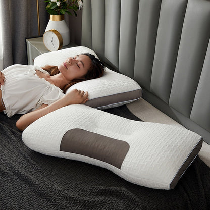 Oreiller hybride pour dormeurs sur le dos et sur le côté – soutien de la nuque et des épaules