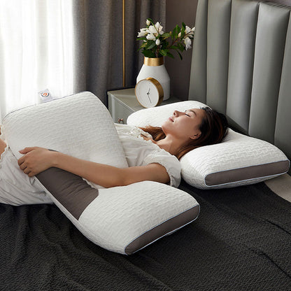 Oreiller hybride pour dormeurs sur le dos et sur le côté – soutien de la nuque et des épaules