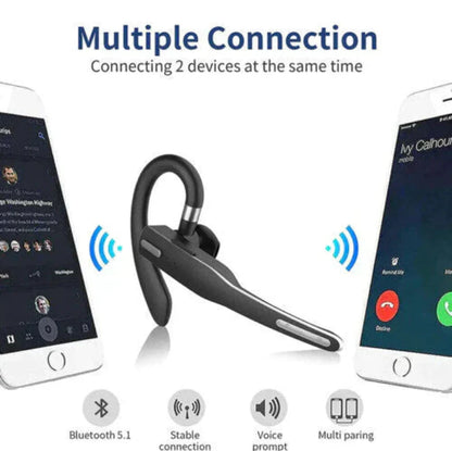 Oreillette Bluetooth 5.1 à contour d’oreille, réduction du bruit